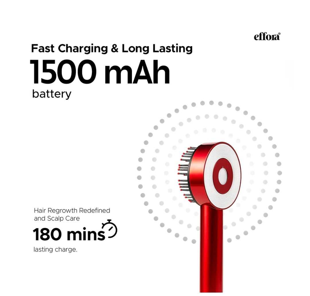 Effora 3-1 Red Light Therapy Scalp Massager | 6 Months Warranty