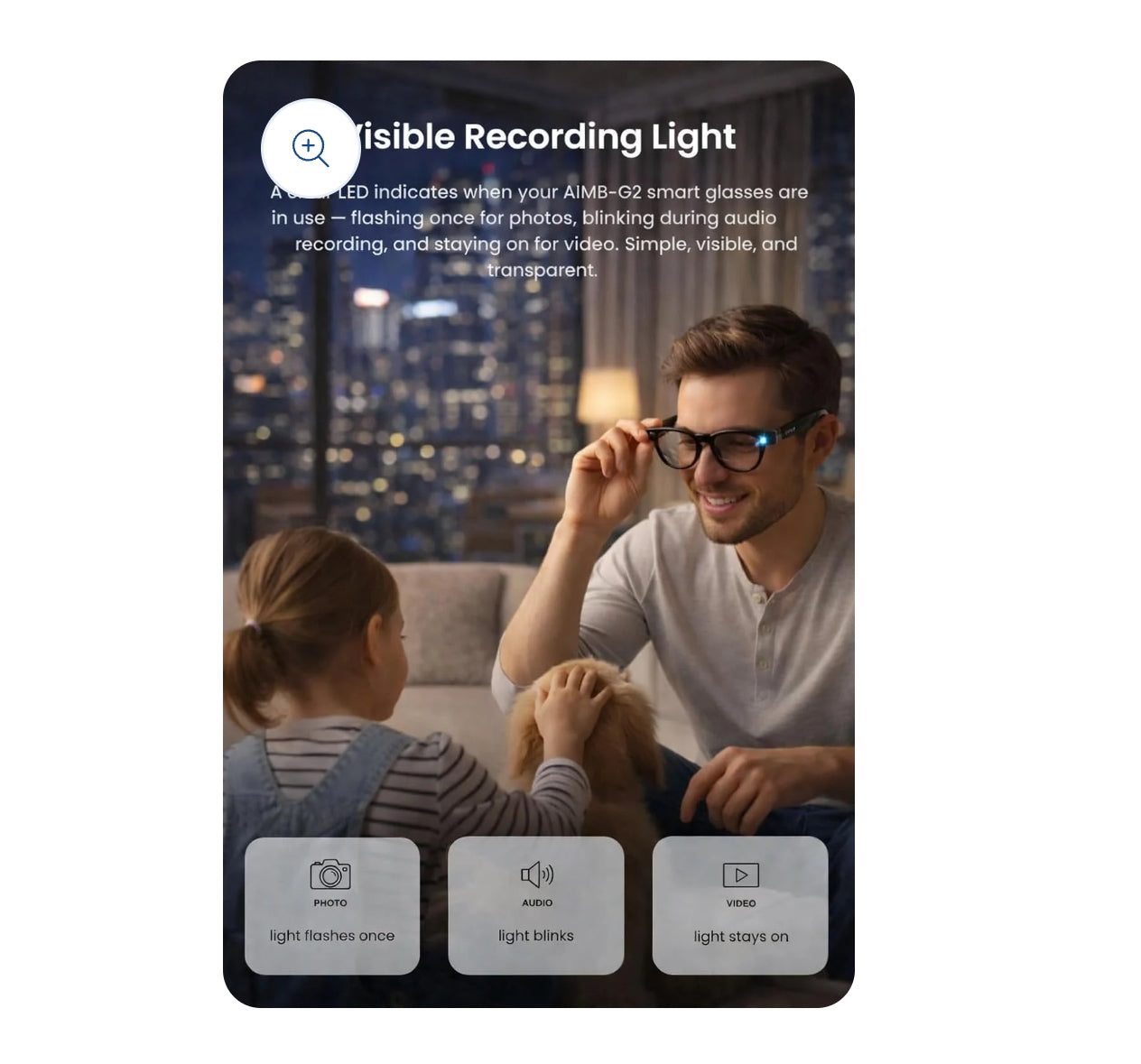 Smart AI Camera Glasses , 1200P HD Video Recording.