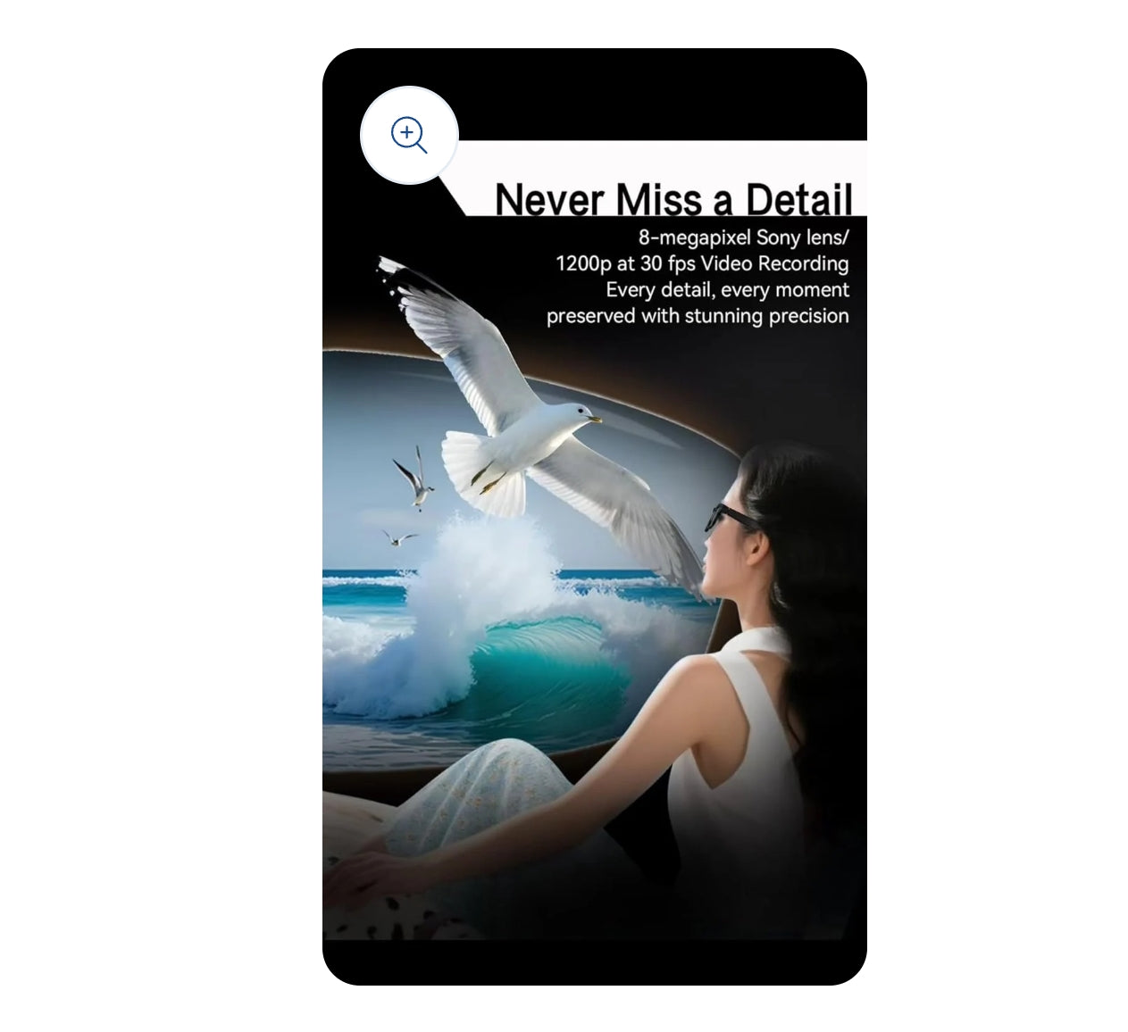 Smart AI Camera Glasses , 1200P HD Video Recording.