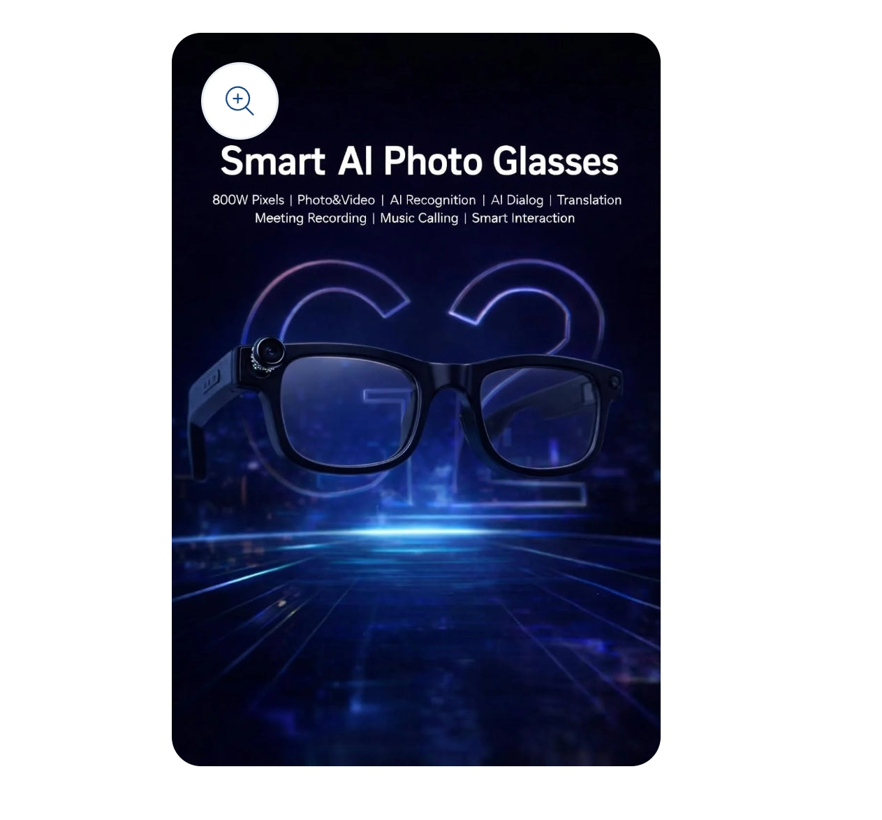 Smart AI Camera Glasses , 1200P HD Video Recording.
